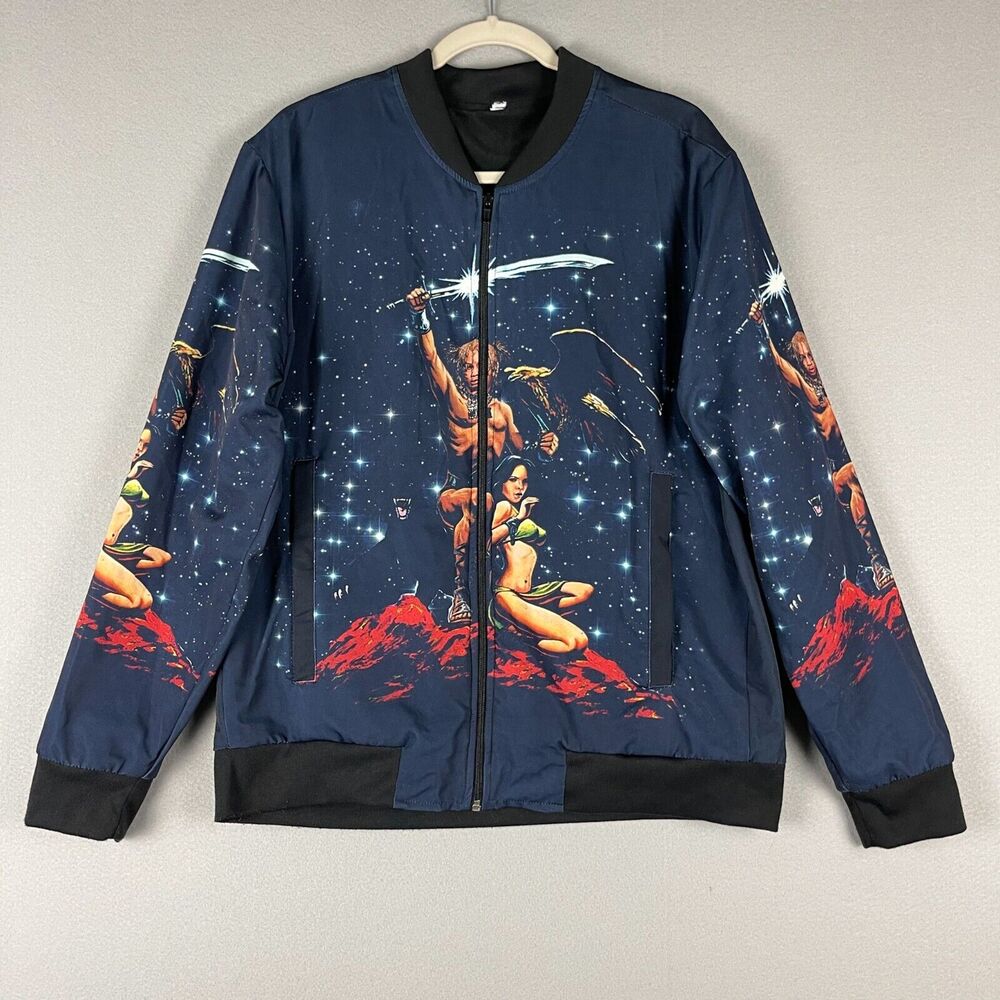 Unbranded Trippie Redd Sword Stone Bomber Jacket Mens Medium Full Zip Hip Hop